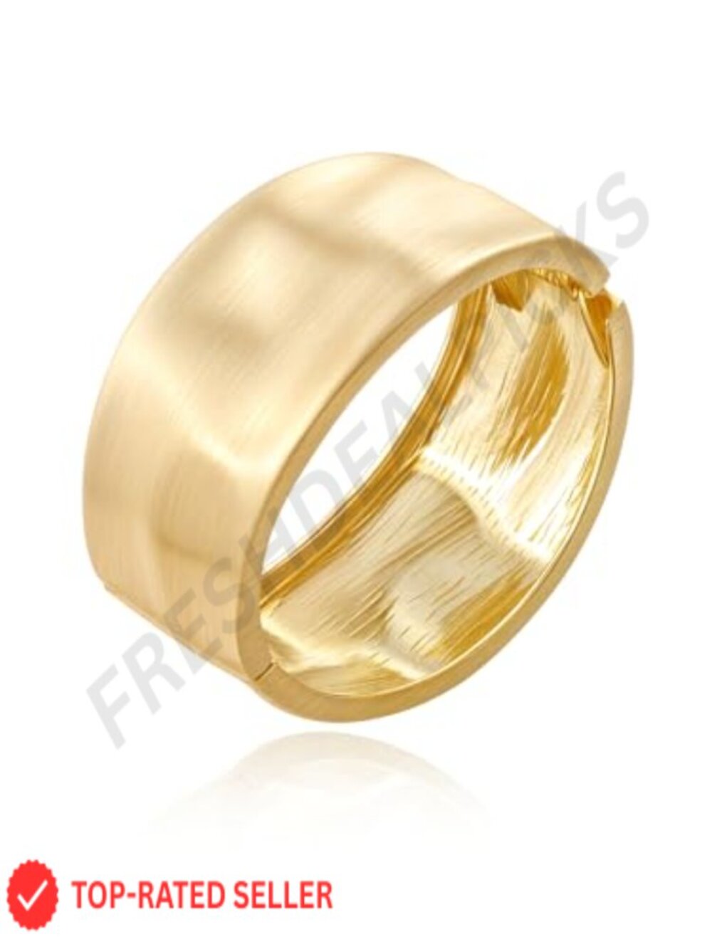 14K Gold Plated Trendy Wide Bangle Bracelet for Women Geometric Cuff